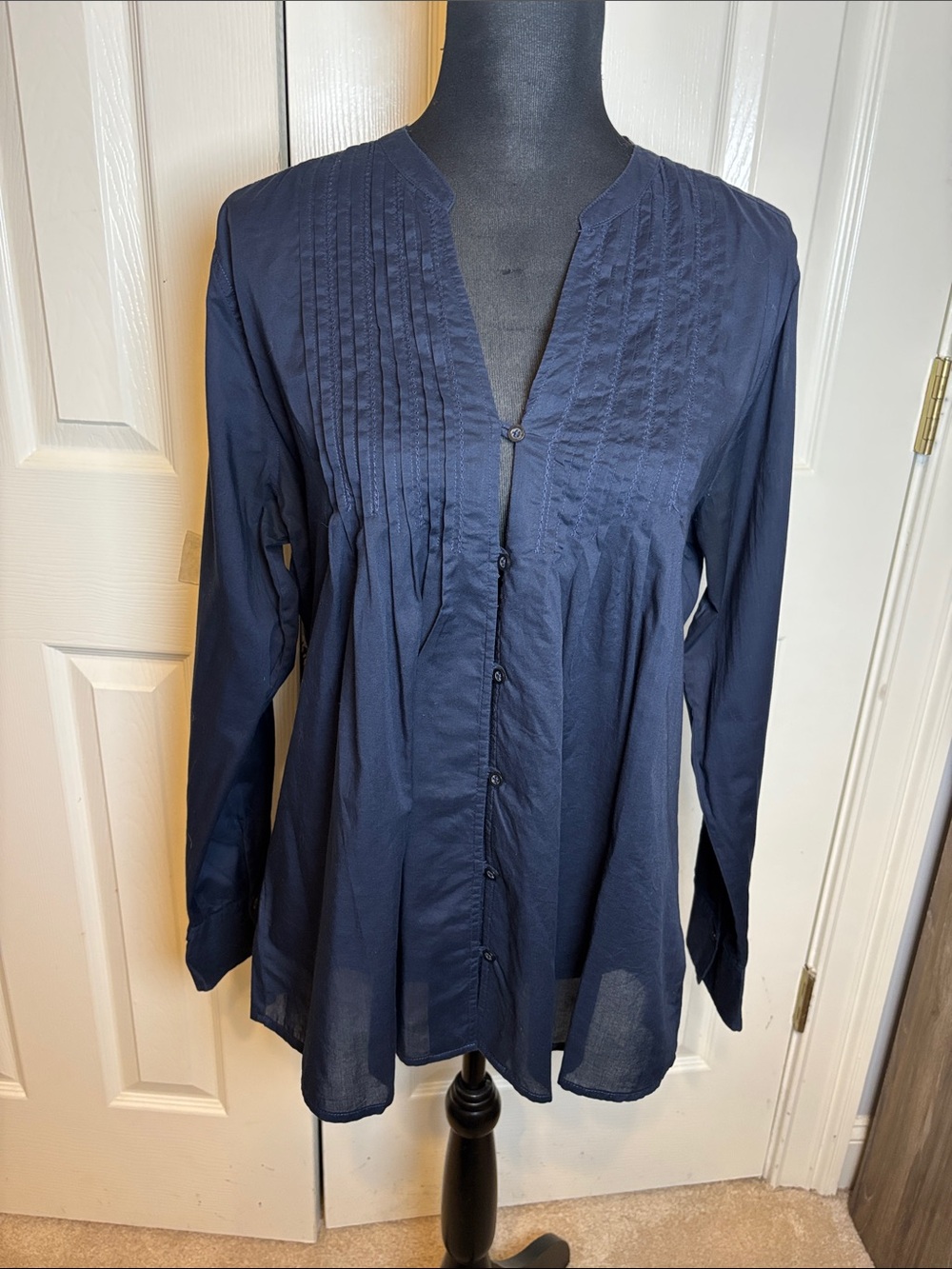 Eddie Bauer Pleated Cotton Blouse
